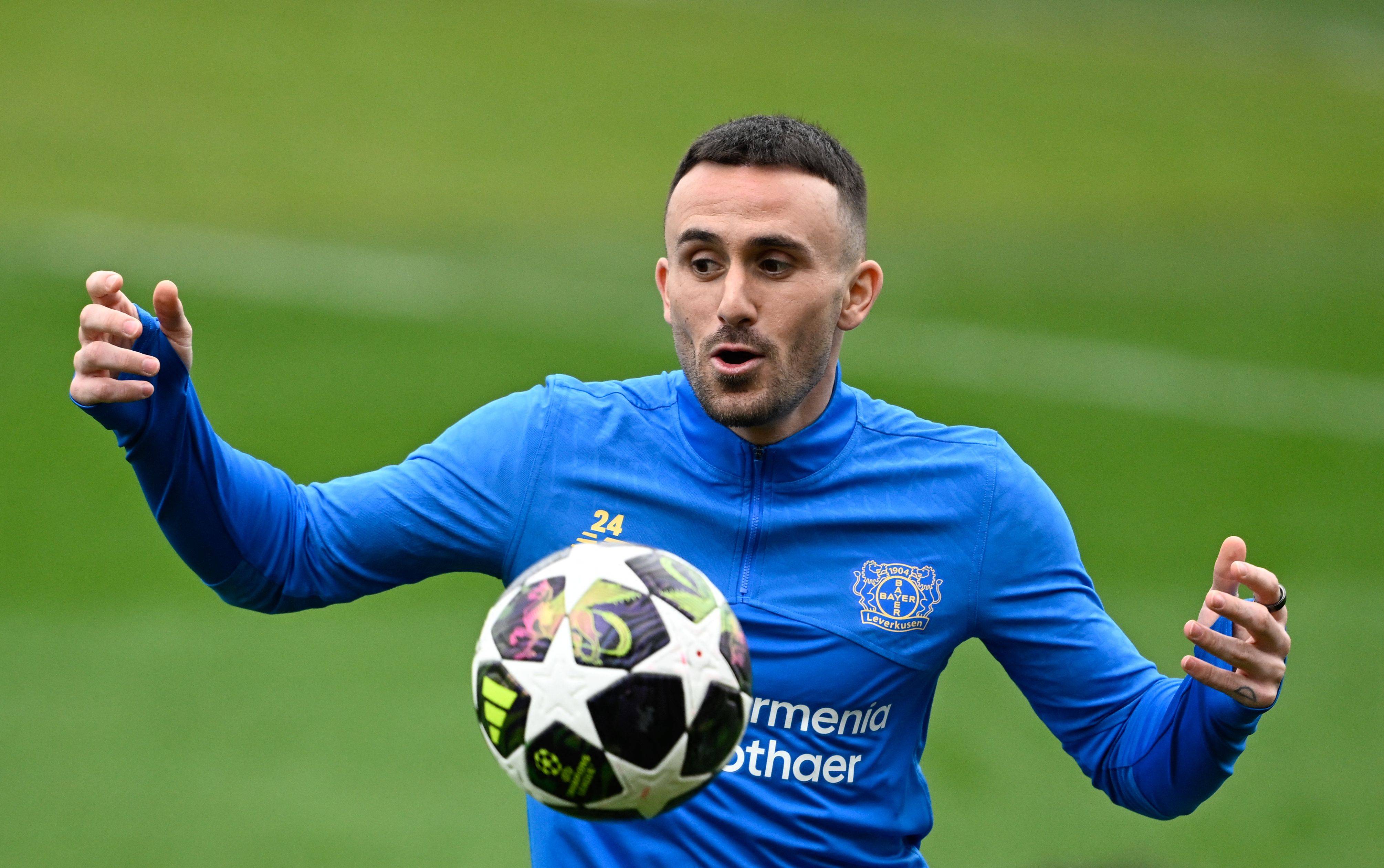 （外代二线）足球——欧冠：勒沃库森赛前训练